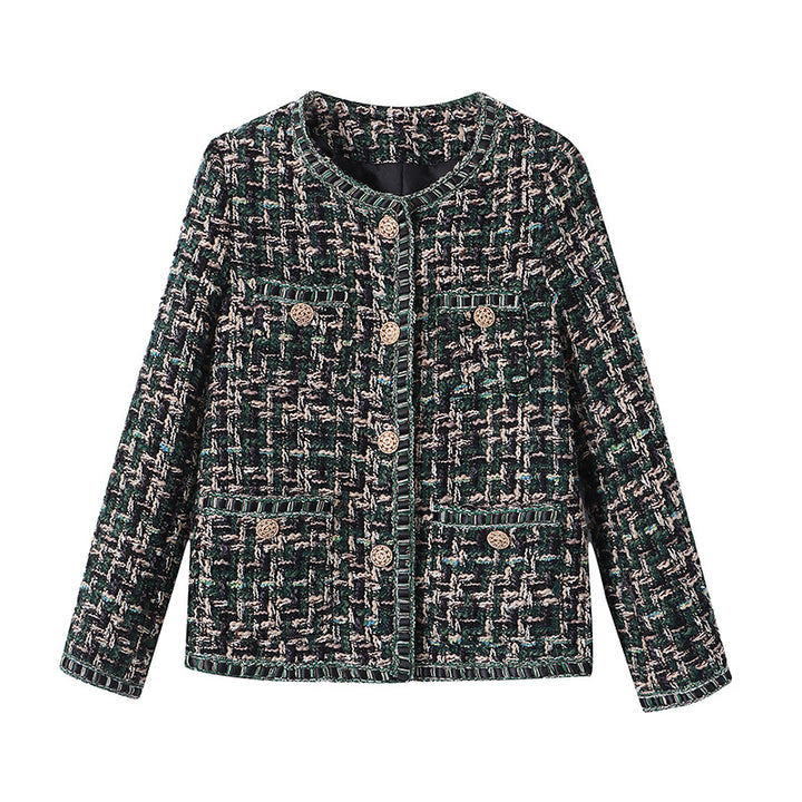 Women's Elegant Boucle Jacket with Decorative Buttons Chic & Stil