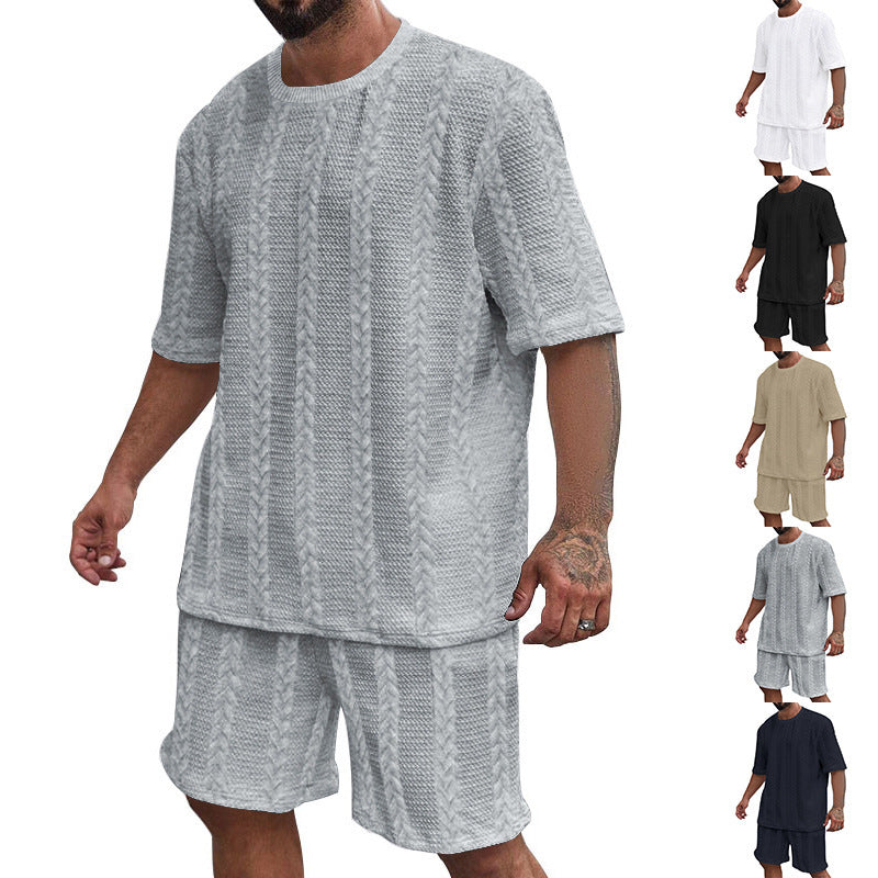 Men's comfortable knit set with cropped top and shorts Lune London