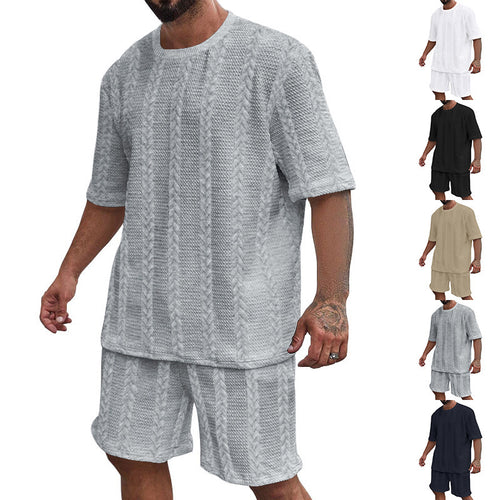 Men's comfortable knit set with cropped top and shorts Amarae