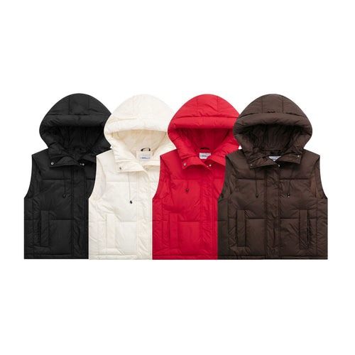 Quilted vest for women with hood and practical pockets Amarae