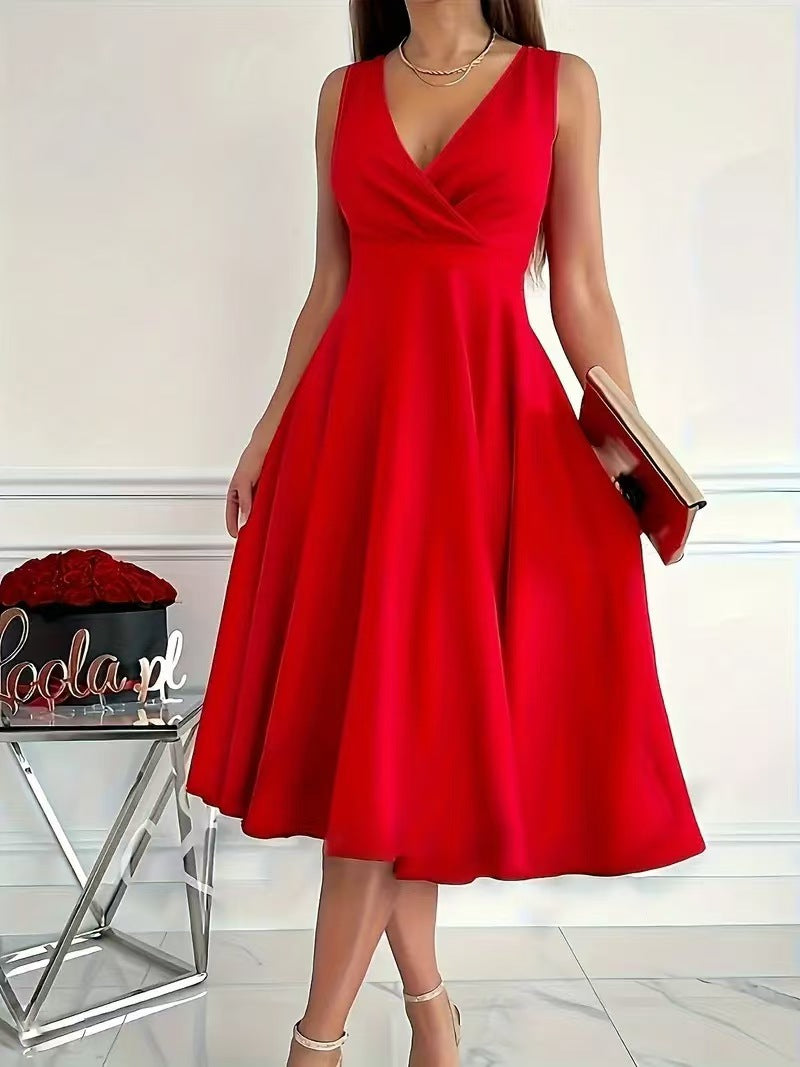 Elegant A-line wrap dress for women with V-neck Lune London