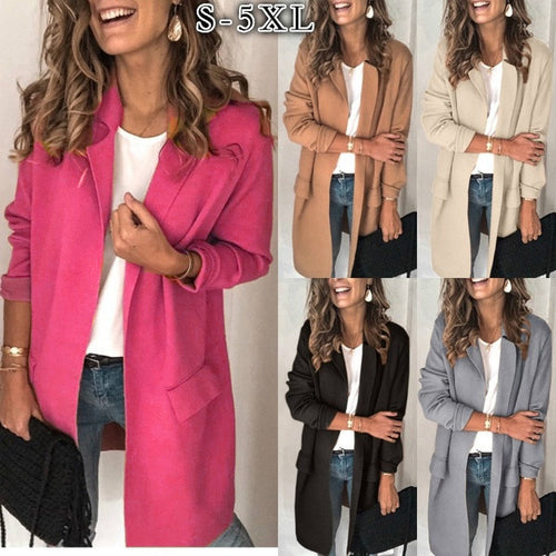 Elegant long women's coat with pockets Amarae