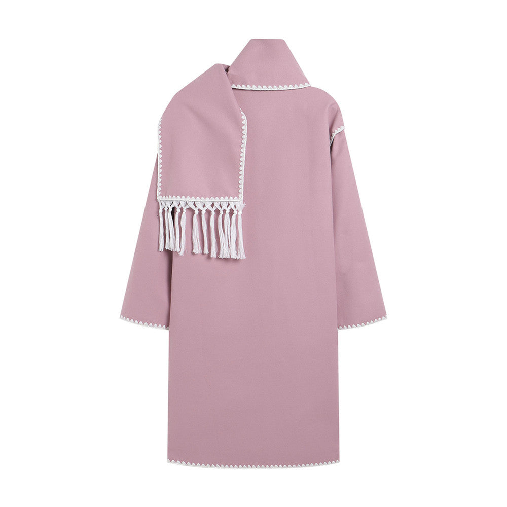 Elegant transitional coat for women with fringe embellishments Amarae