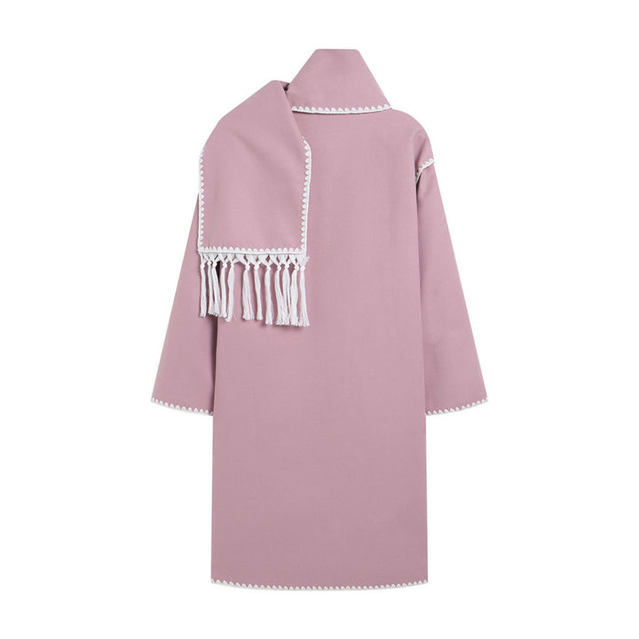 Elegant transitional coat for women with fringe embellishments Amarae