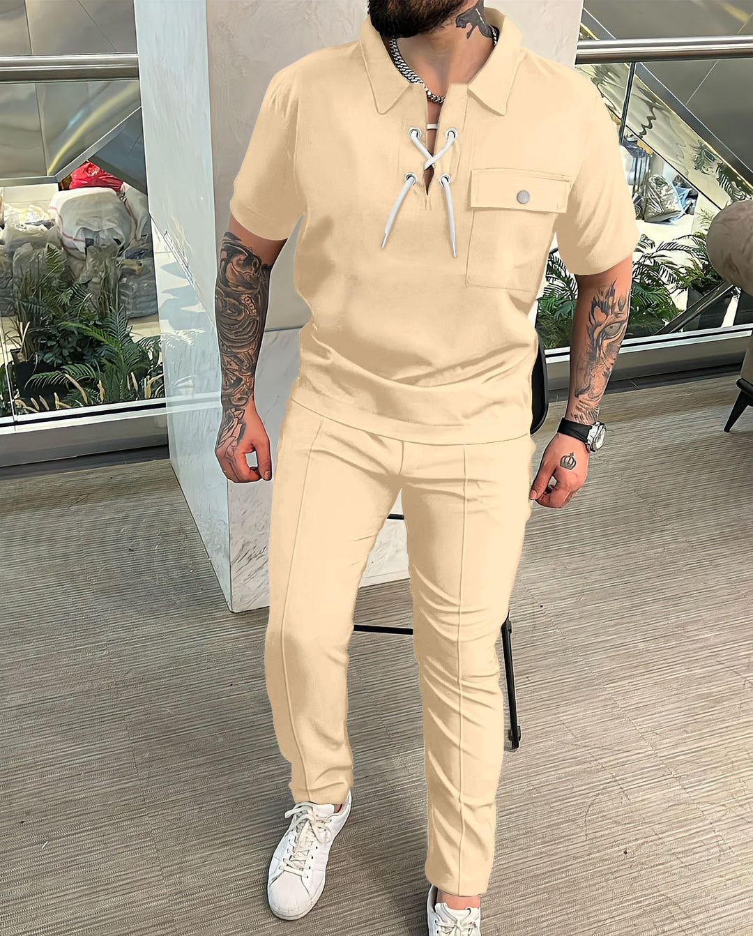Stylish men's outfit with drawstring details Amarae