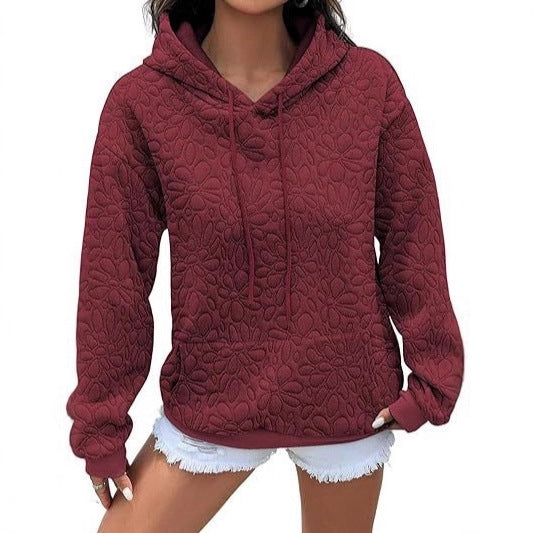 Sweatshirt femme à la mode avec motif fleuri texturé Chic & Stil