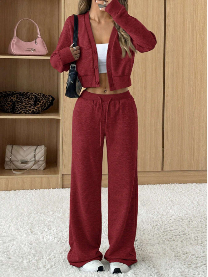 Ladies Comfortable and Stylish Lounge Set with Chic Crop Jacket
