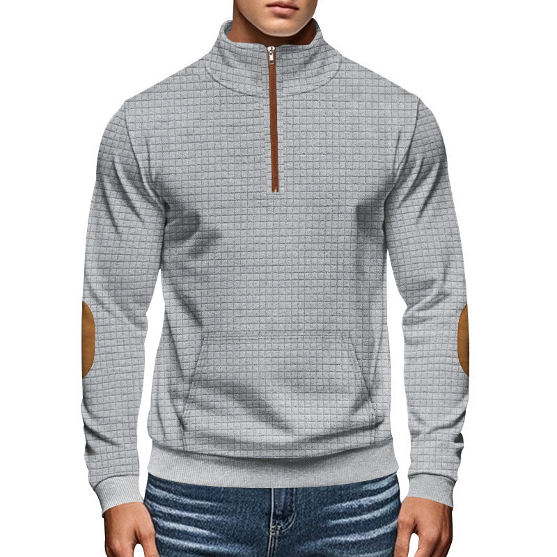 Men's sporty hoodie with half-zip and textured design Lune London