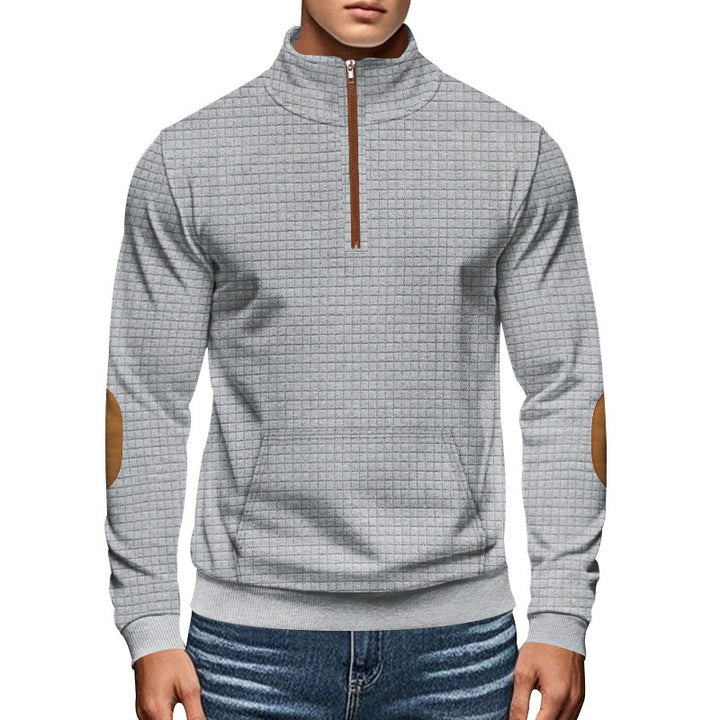 Men's sporty hoodie with half-zip and textured design Lune London