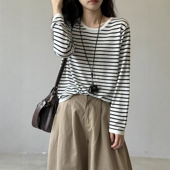 Women's Long Sleeve Striped Top Chic & Stil