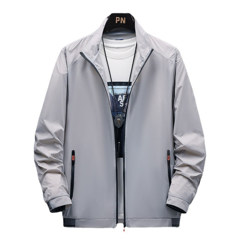 Lightweight transitional jacket for men waterproof with practical zip pockets Lune London