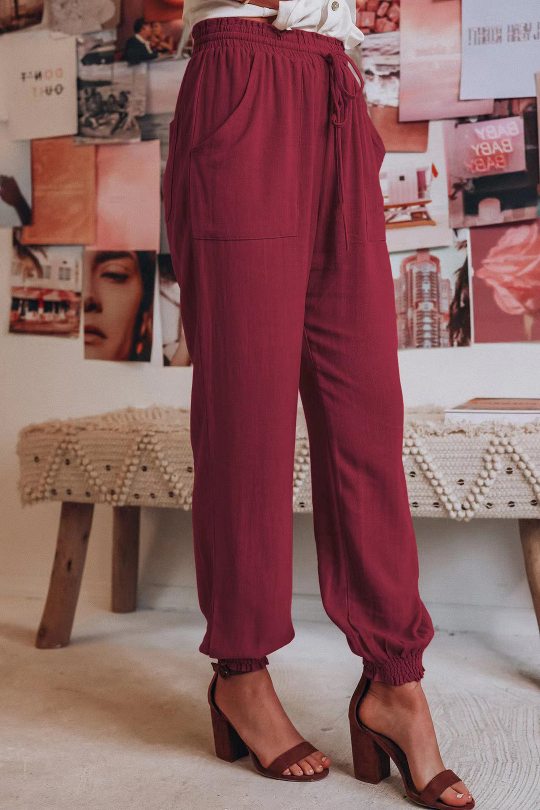 Comfortable leisure pants for women with elastic Lune London