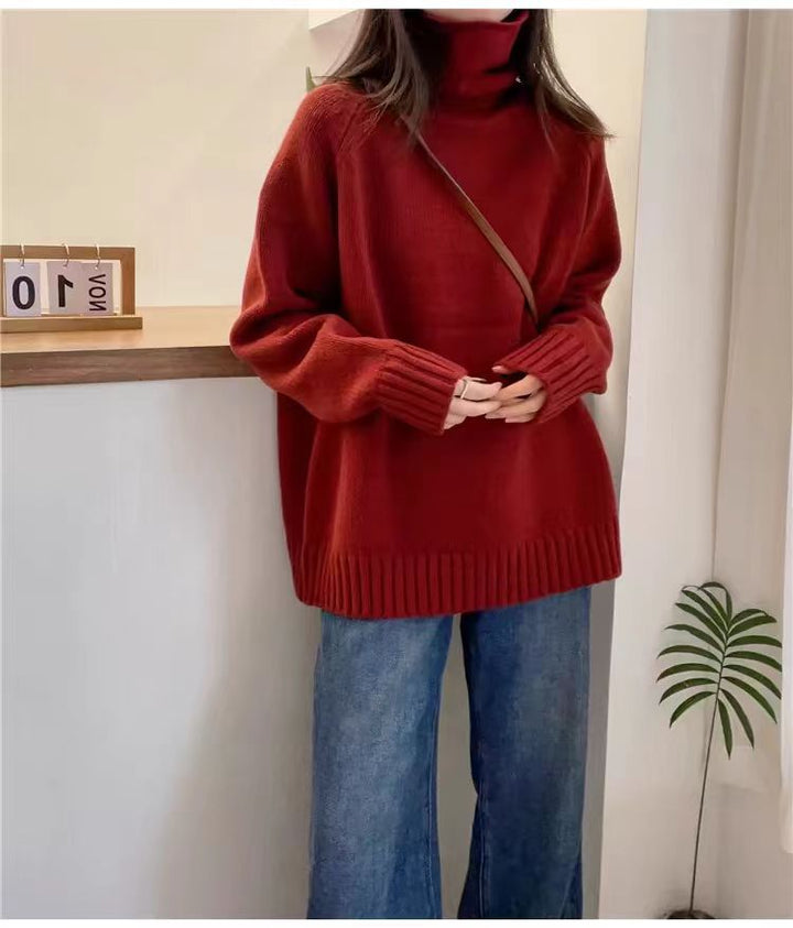 Pull à col roulé oversize pour femmes en tricot de haute qualité Chic & Stil
