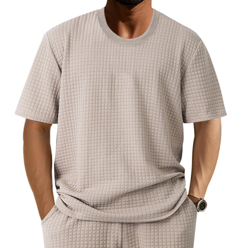 Casual men's t-shirt made of breathable cotton with textured design Lune London