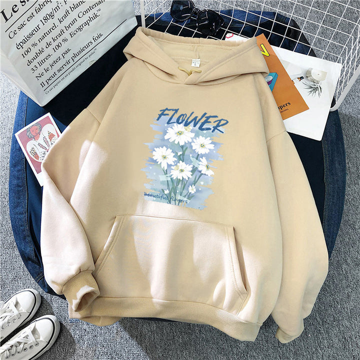Women's hoodie with floral graphic print Chic & Stil