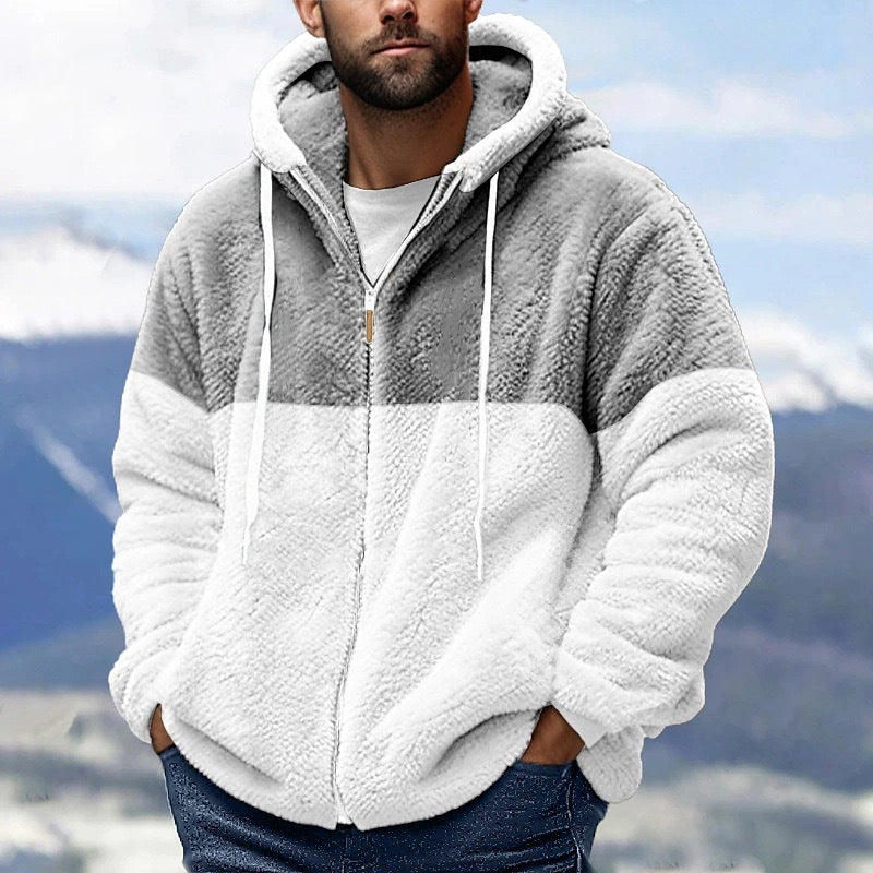 Soft fleece jacket for men with hood Amarae