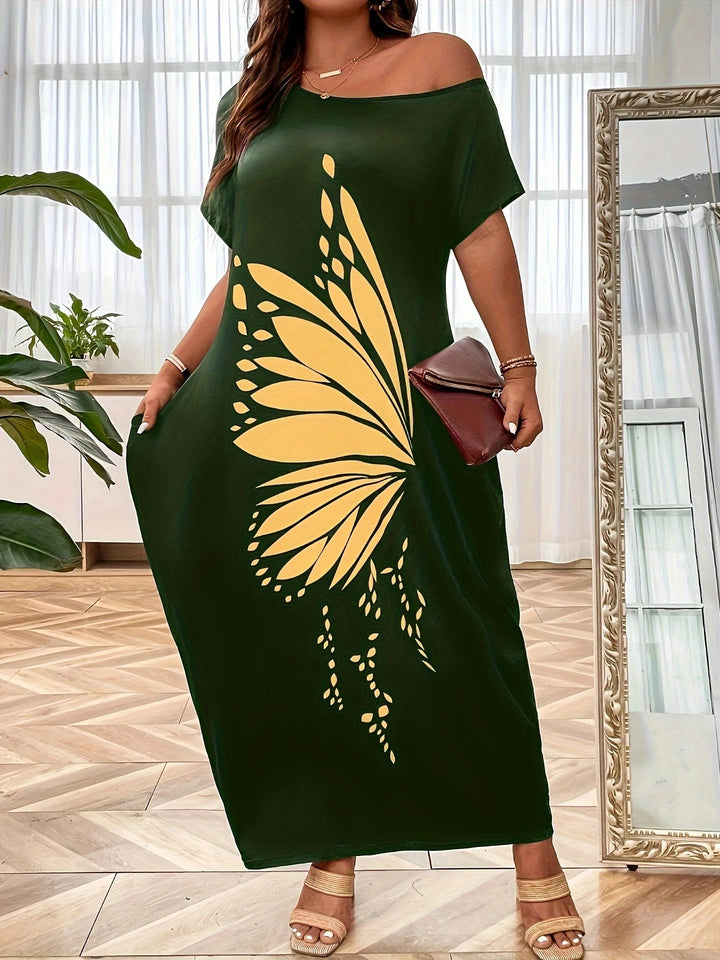 Maxi dress for women with elegant butterfly pattern Lune London