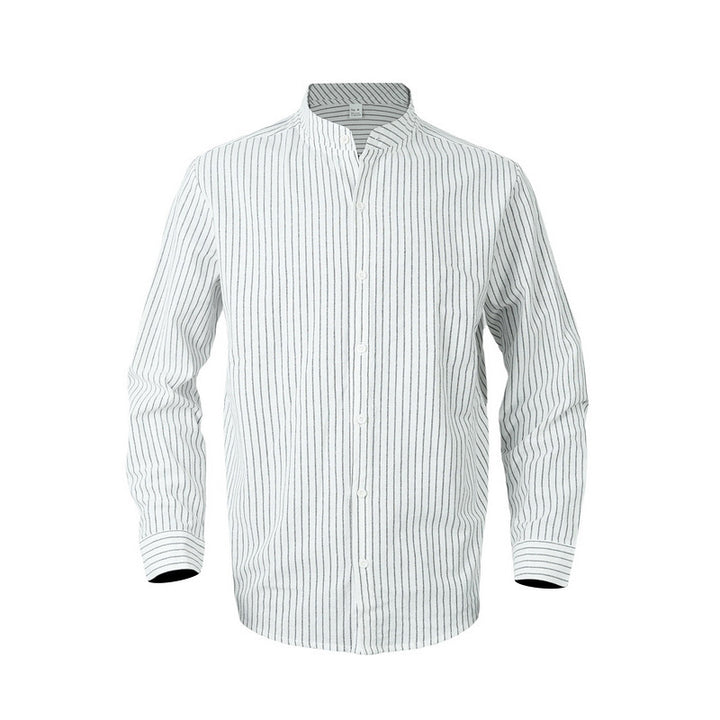 Elegant striped shirt for men with a high collar and modern details Lune London