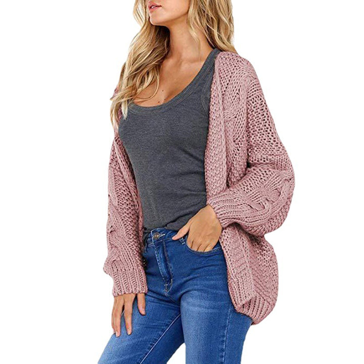 Cardigan en tricot épais pour femmes avec un élégant motif en torsades et une coupe décontractée Chic & Stil