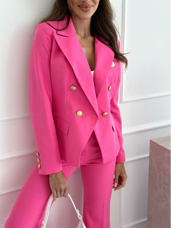 Ladies Elegant Blazer with Double Breasted Buttons and Gold Details Lune London