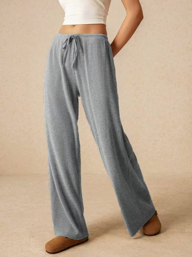 Wide ribbed trousers with drawstring Lune London