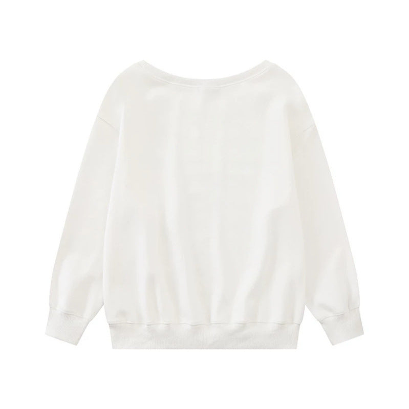 Women's oversized sweatshirt with round neck, typographic statement, and leopard illustration Amarae