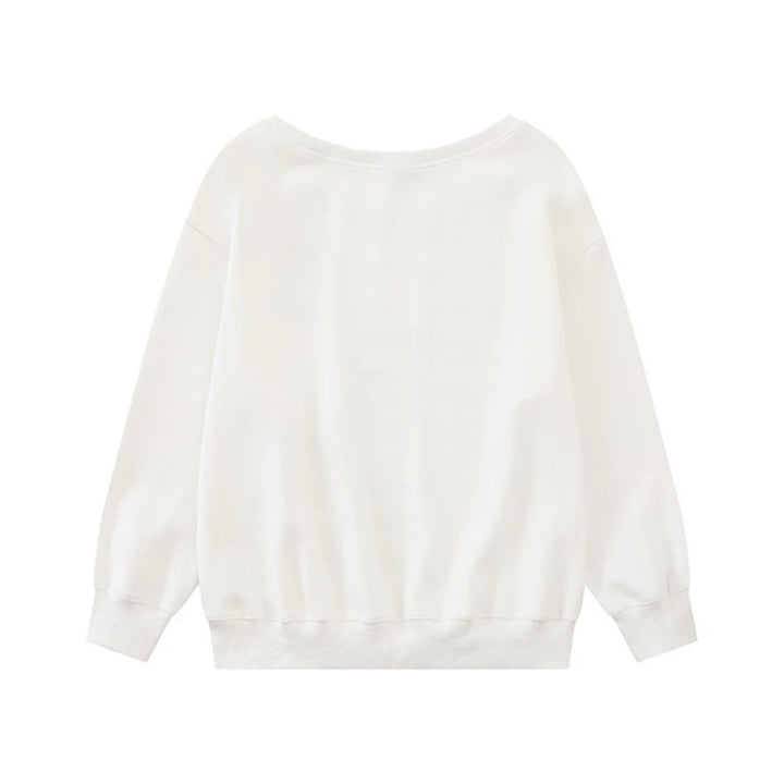 Women's oversized sweatshirt with round neck, typographic statement, and leopard illustration Amarae
