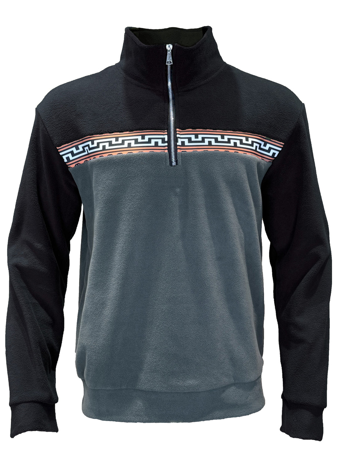 Men's fleece pullover with stylish high neck and contrasting pattern Lune London