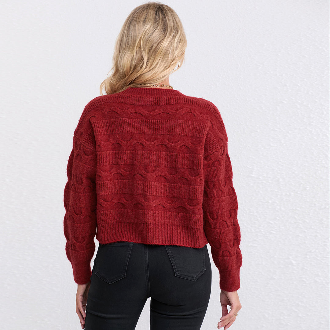 Cardigan en tricot épais pour femmes avec motif unique et coupe confortable Chic & Stil
