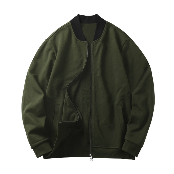 Men's sporty bomber jacket in soft fleece with zip pockets Lune London