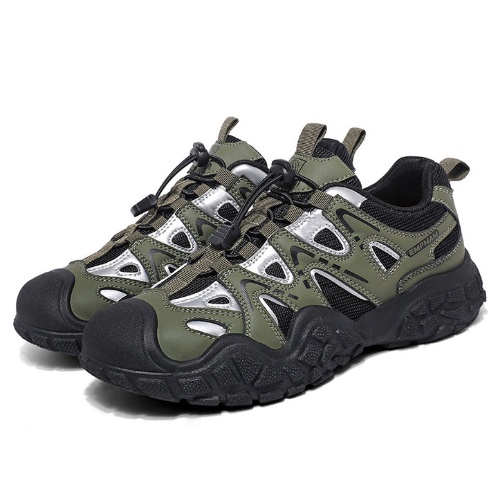 Ladies Chunky Trail Sneaker with shock-absorbing multi-zone profile sole, quick lace-up closure and reflective accents Amarae