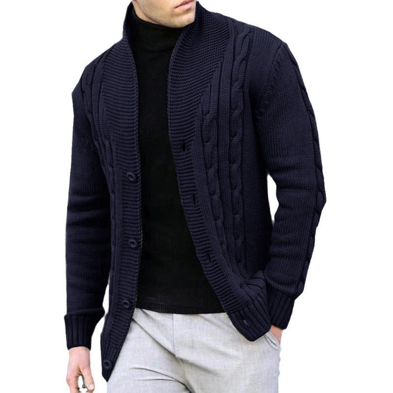 Lune London | Men's cardigan with robust cable pattern and durable button closure