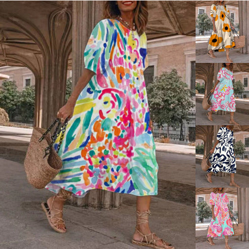 Ladies Elegant Midi Dress Floral Amarae