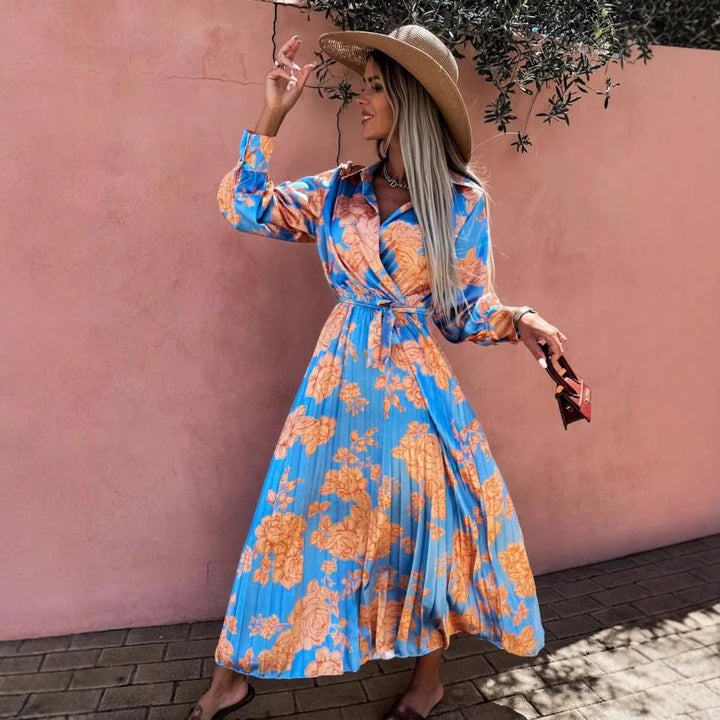 Lune London Women's Floral Print Maxi Wrap Dress