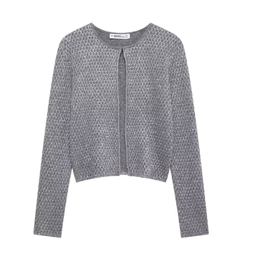Elegant knit jacket for women with solid pattern Amarae