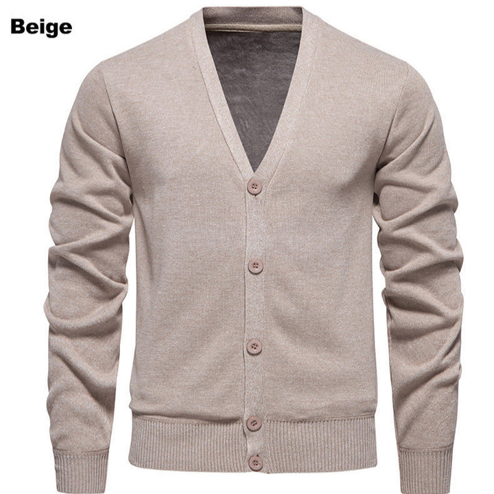 Lune London | Men's cozy knit cardigan with V-neck and button placket