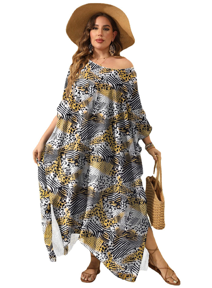 Ladies Elegant Exotic Printed Beach Kaftan Dress Lune London