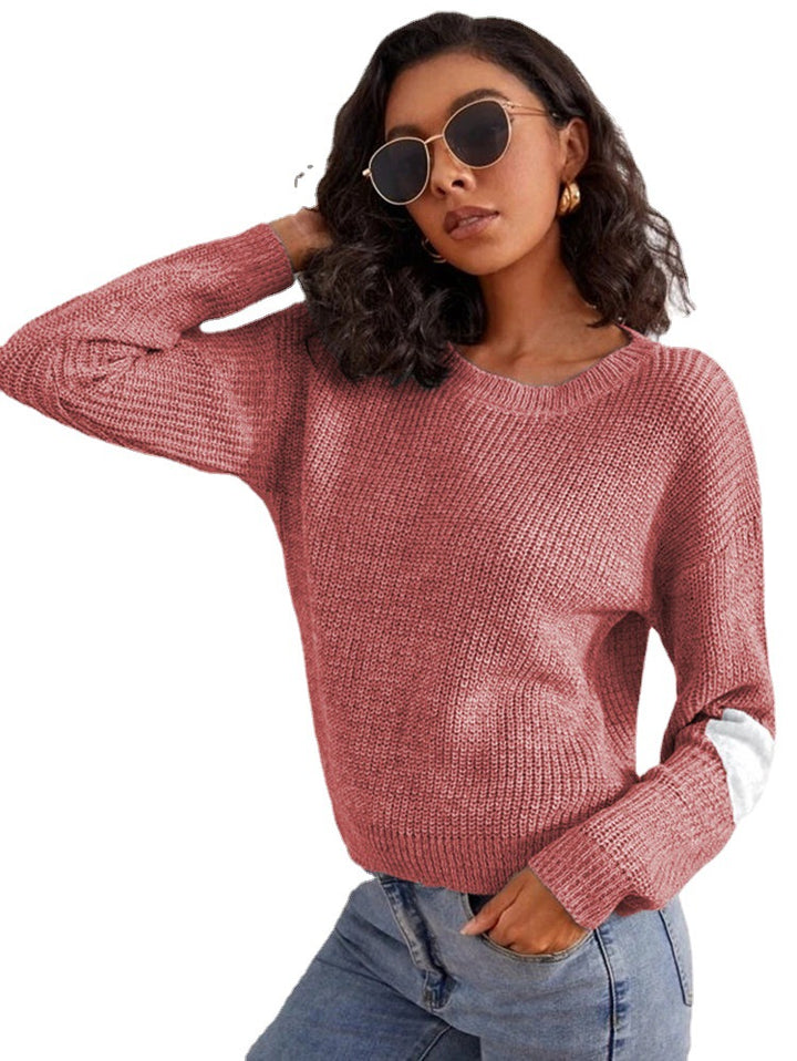 Sweater femme en tricot épais avec un design color block à la mode et une coupe décontractée Chic & Stil