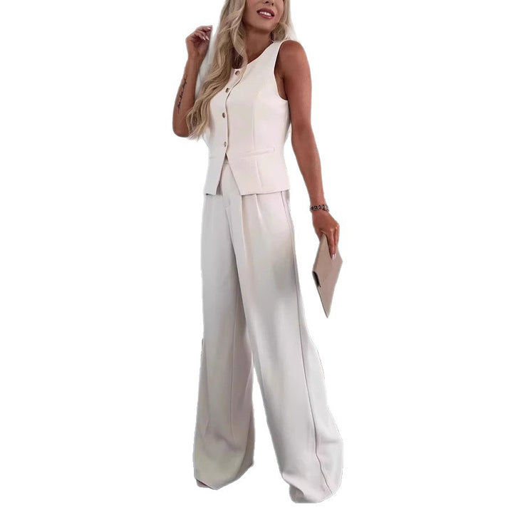Elegant ladies' suit vest with wide-leg pants Lune London
