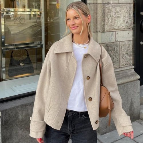 Lightweight fabric jacket for women in a relaxed oversized fit Amarae