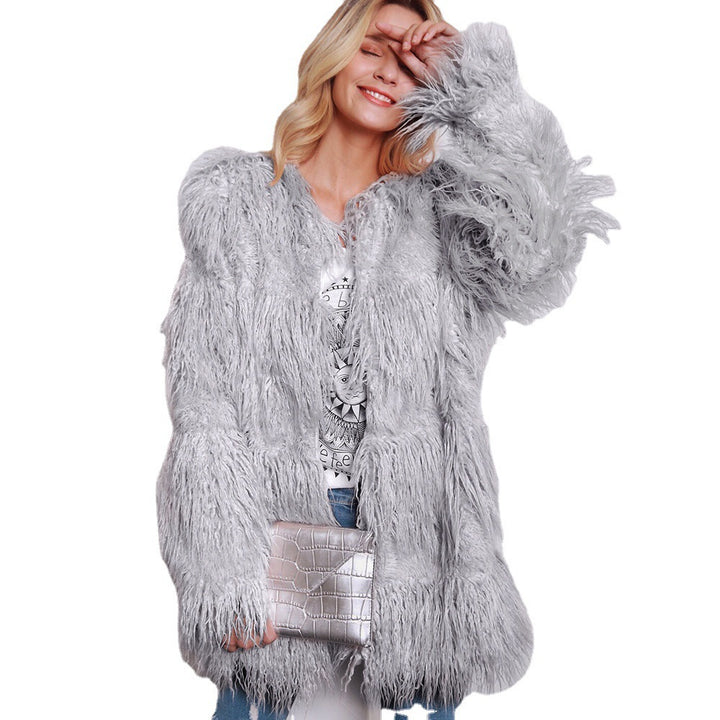 Ladies Furry Teddy Jacket with modern cut and long fur Lune London