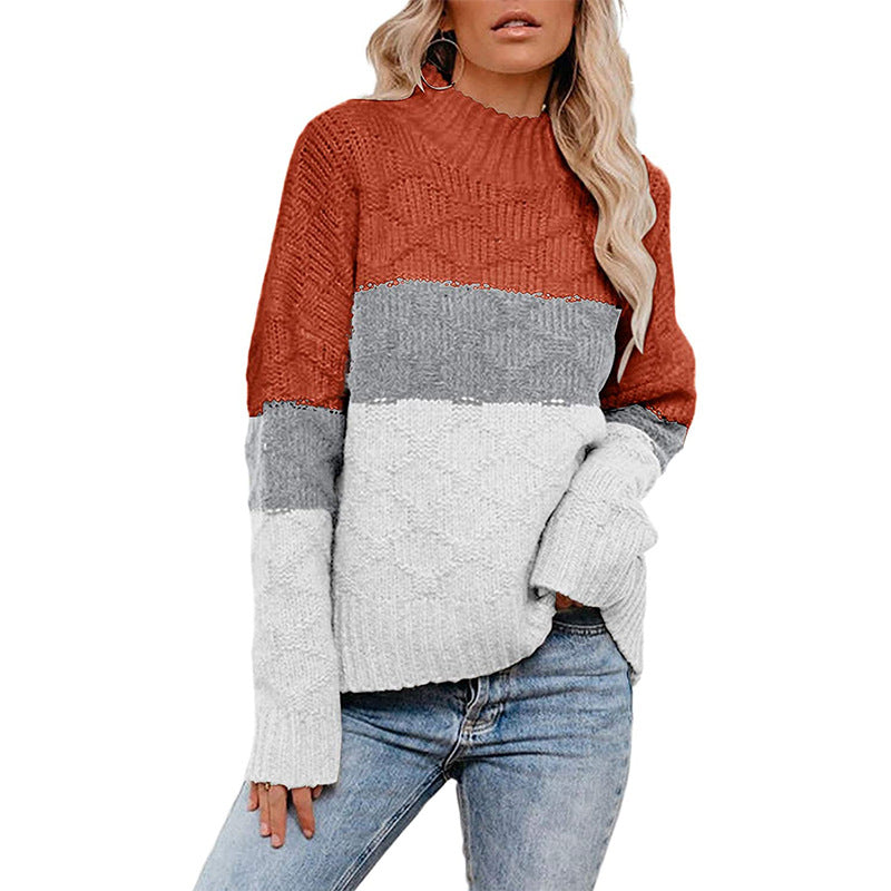 Women’s chunky knit sweater with modern block design Lune London