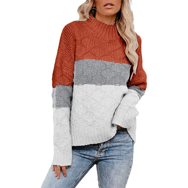 Women’s chunky knit sweater with modern block design Lune London