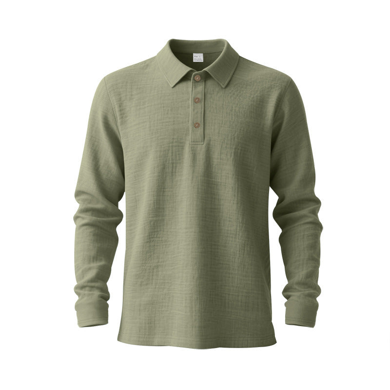 Men's long sleeve polo with structured design and trendy buttons Lune London