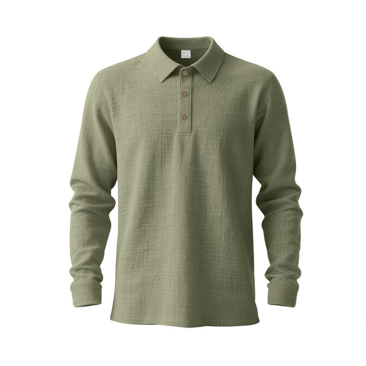 Men's long sleeve polo with structured design and trendy buttons Lune London