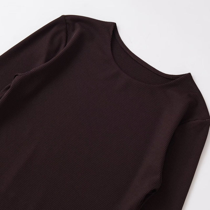 Women's Fitted Ribbed Long Sleeve with Flared Bell Sleeves Amarae