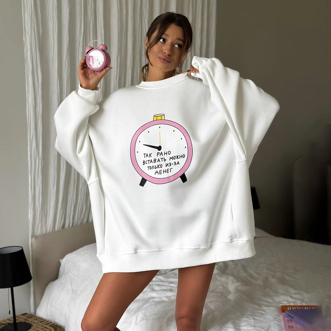 Oversized sweatshirt for women with creative graphics Amarae