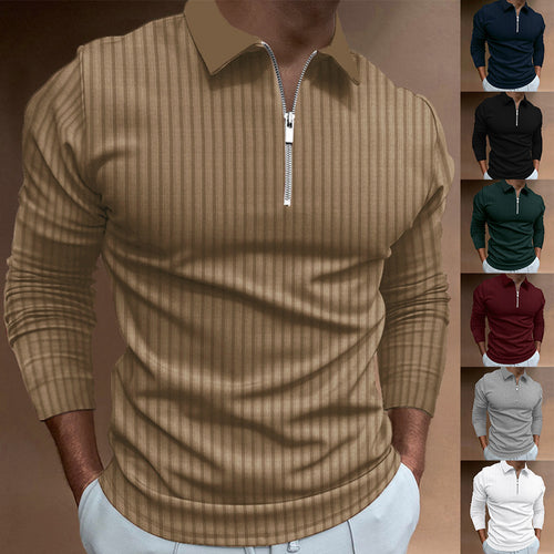 Men's polo shirt with elegant zip closure and structured design Amarae
