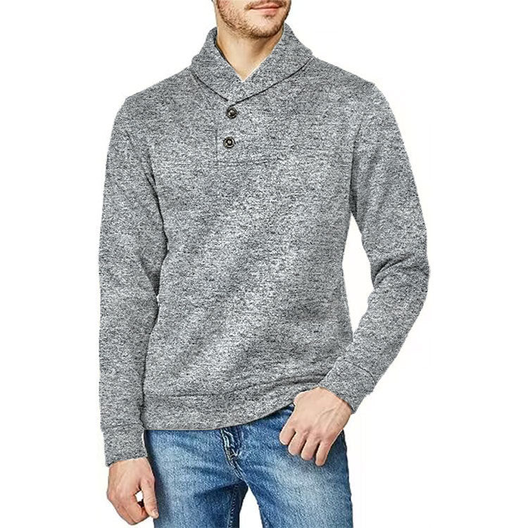 Men's sweater with high collar and button detail Lune London