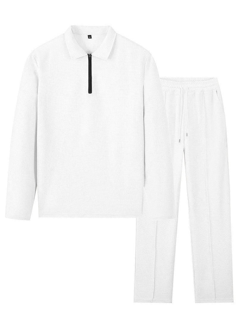 Men's sports hooded top set and stretch pants in breathable structured material Lune London